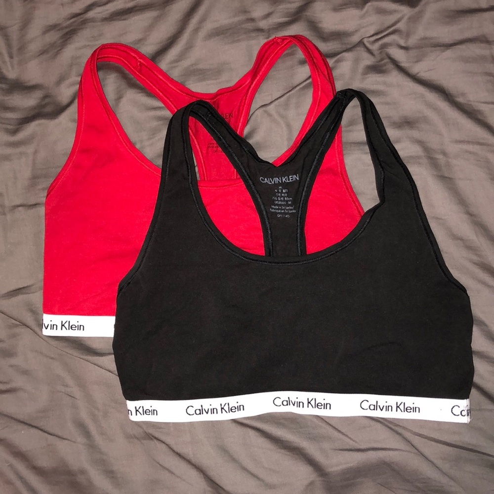 Calvin Klein Black & Red Sporty Bralette Set